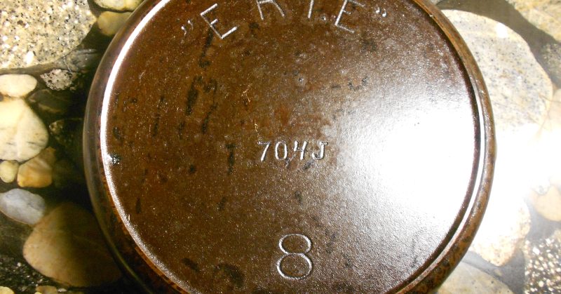 Erie and the early Griswold marks - Griswold "Erie" cast iron skillet bearing the "Erie" logo, manufactured approximately 1905